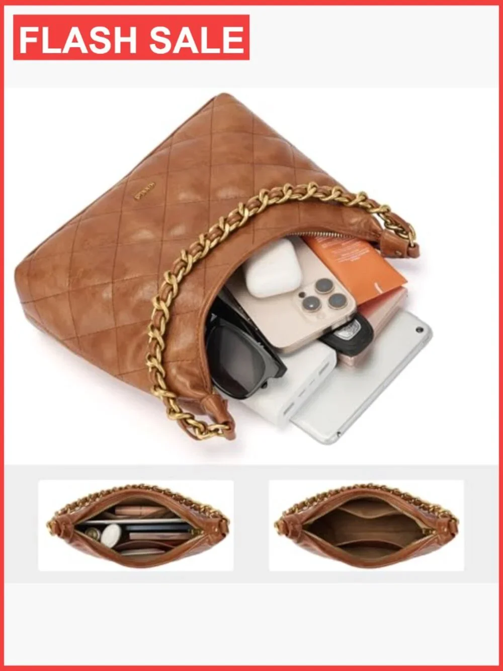 Vintage Crescent Hobo Crossbody Bag with Adjustable Strap